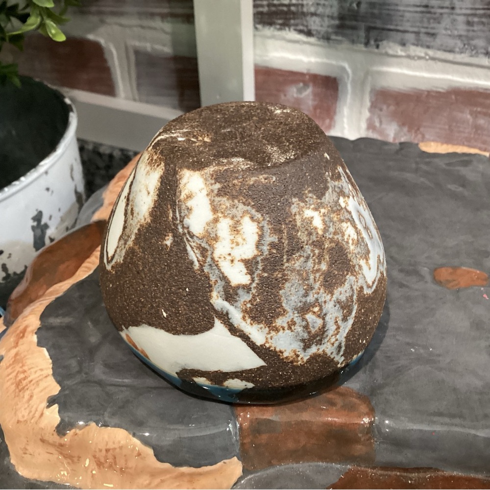 🔵 Handmade Ceramic / Pottery Crafted Bowl - Pretty Blues, Browns, White & Black - Picture 7 of 11